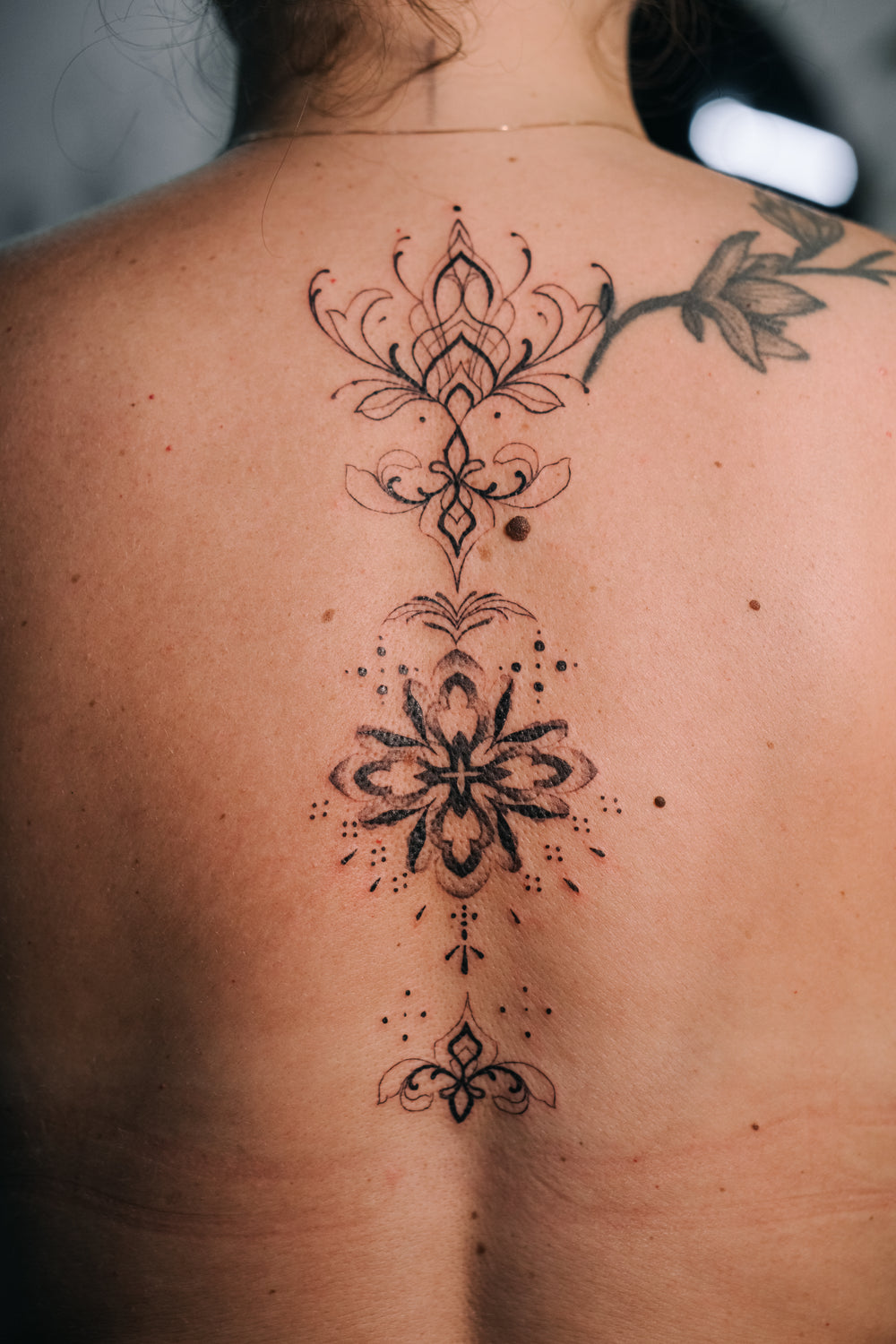 Tattoo design on a person's back
